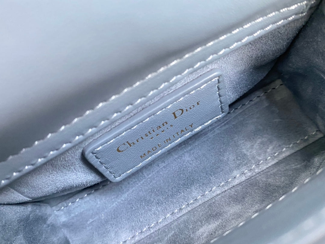 DIOR MICRO LADY 12 BAG IN BLUE SAPPHIRE LAMBSKIN