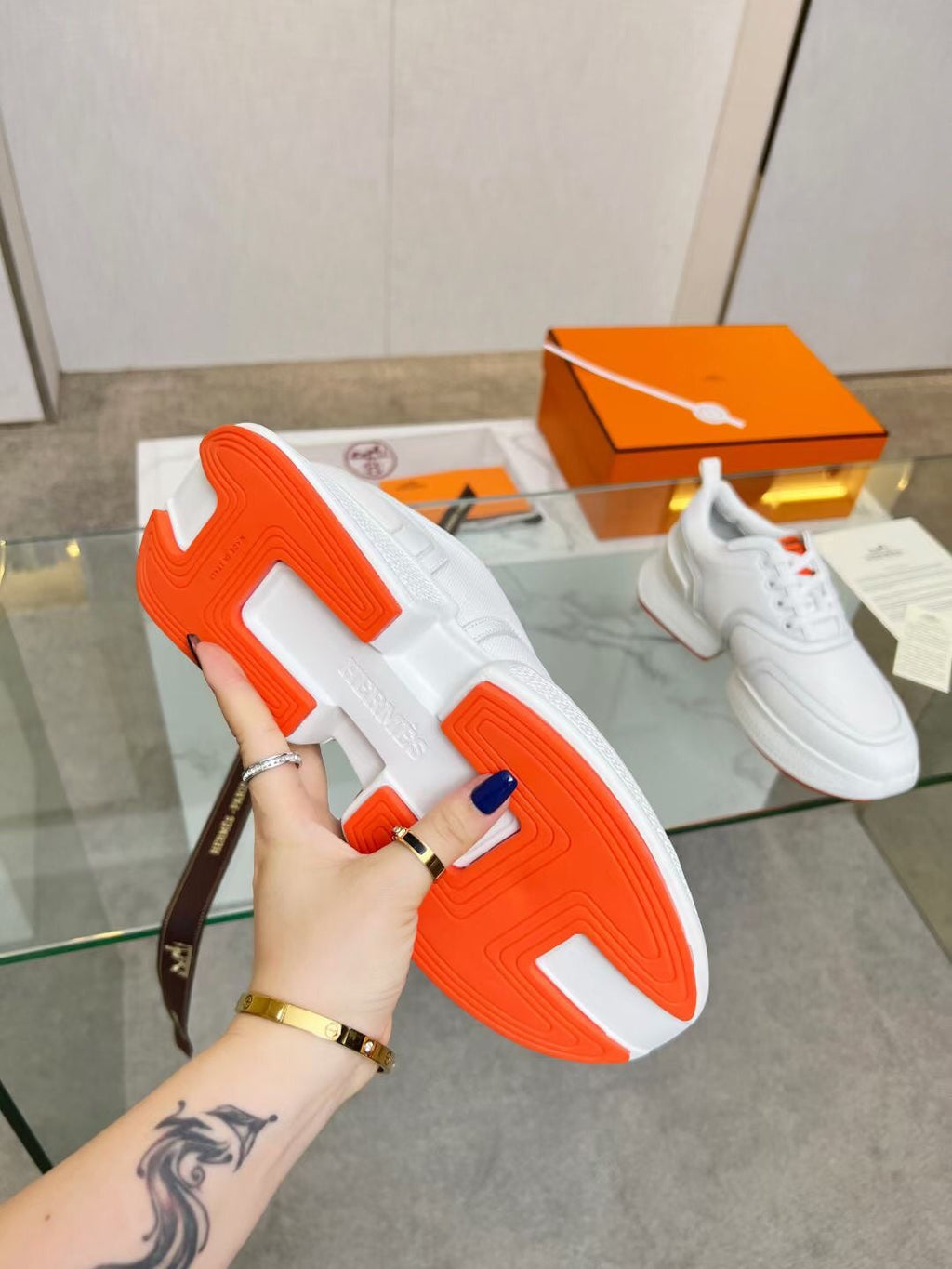 HERMES GIGA SNEAKER WHITE CALFSKIN