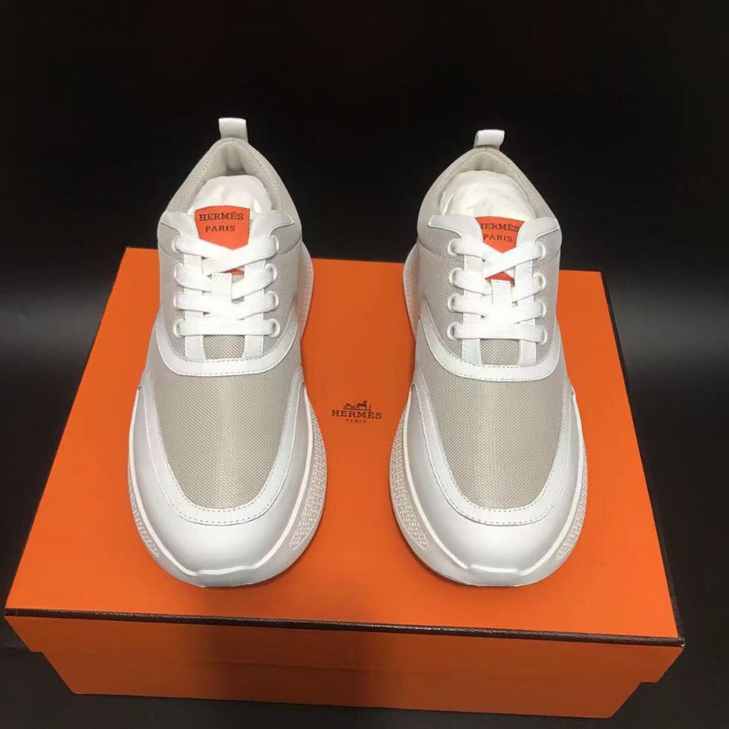 HERMES GIGA SNEAKER LIGHT GRAY MIX WHITE CALFSKIN