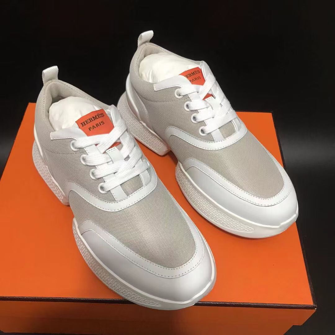 HERMES GIGA SNEAKER LIGHT GRAY MIX WHITE CALFSKIN