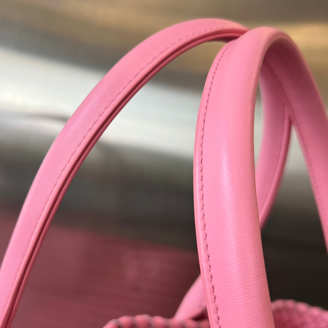 BOTTEGA VENETA LARGE CABAT 51 IN FLAMINGO PINK LAMBSKIN