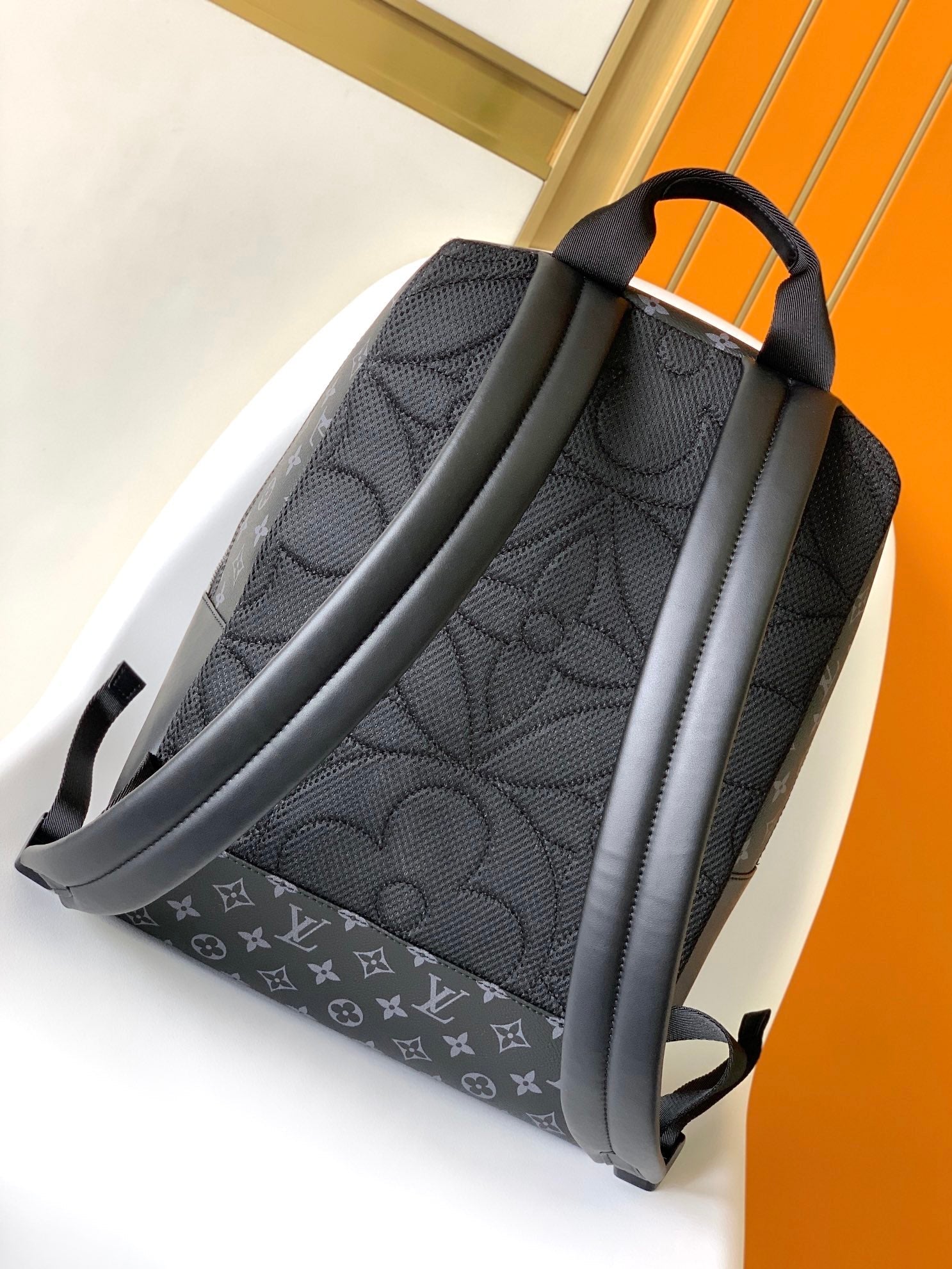 LOUIS VUITTON DISCOVERY BACKPACK 41 IN BLACK MONOGRAM MACASSAR CANVAS AND CALFSKIN