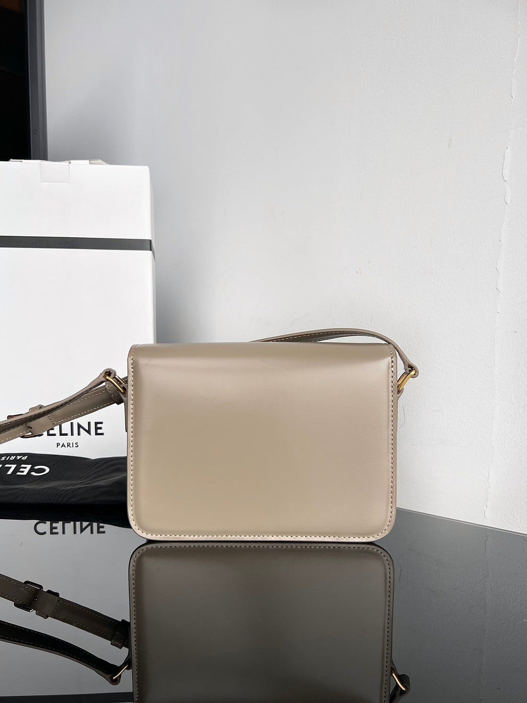 CELINE TRIOMPHE TEEN 18 GREY COWHIDE