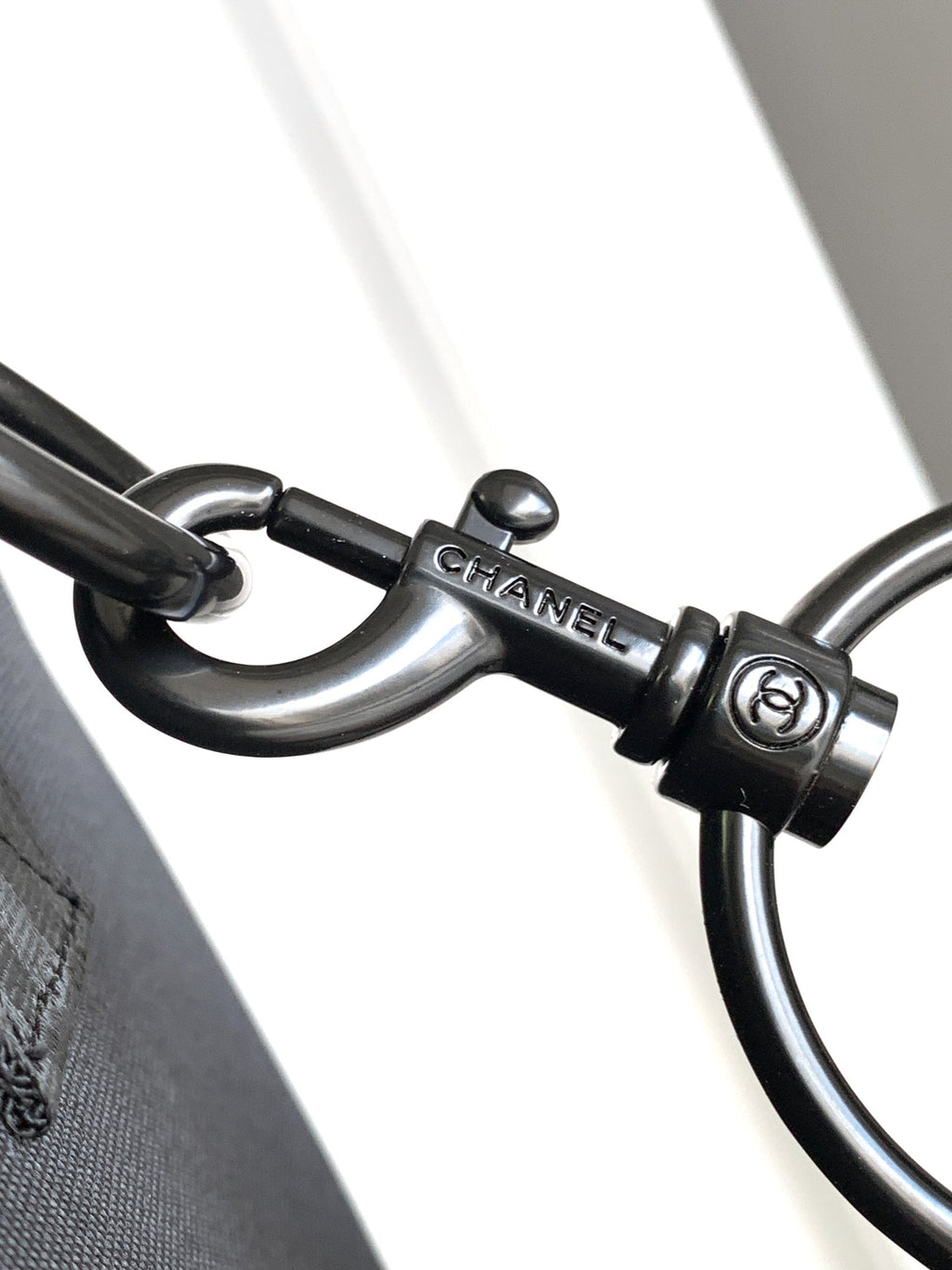 CHANEL TRAVEL BAG 45 IN BLACK CANVAS WITH WHITE LOGO