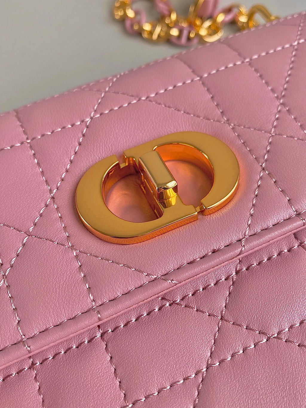DIOR MISS CARO 17 CHAIN BAG IN HOT PINK LAMBSKIN