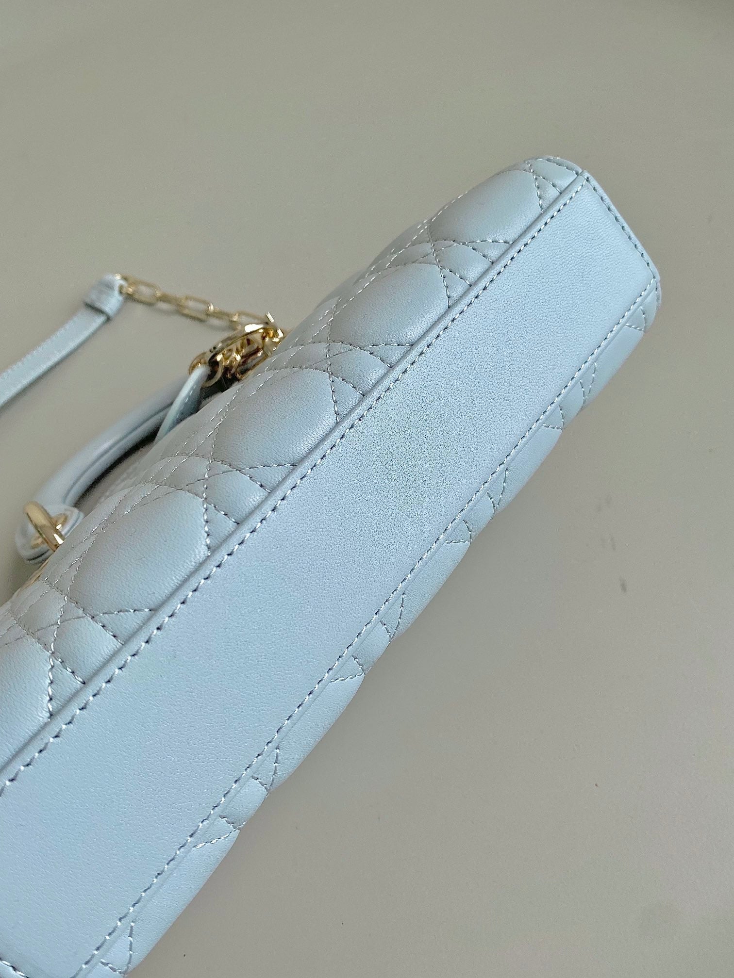 DIOR D-JOY BAG 22 IN LIGHT BLUE LAMBSKIN