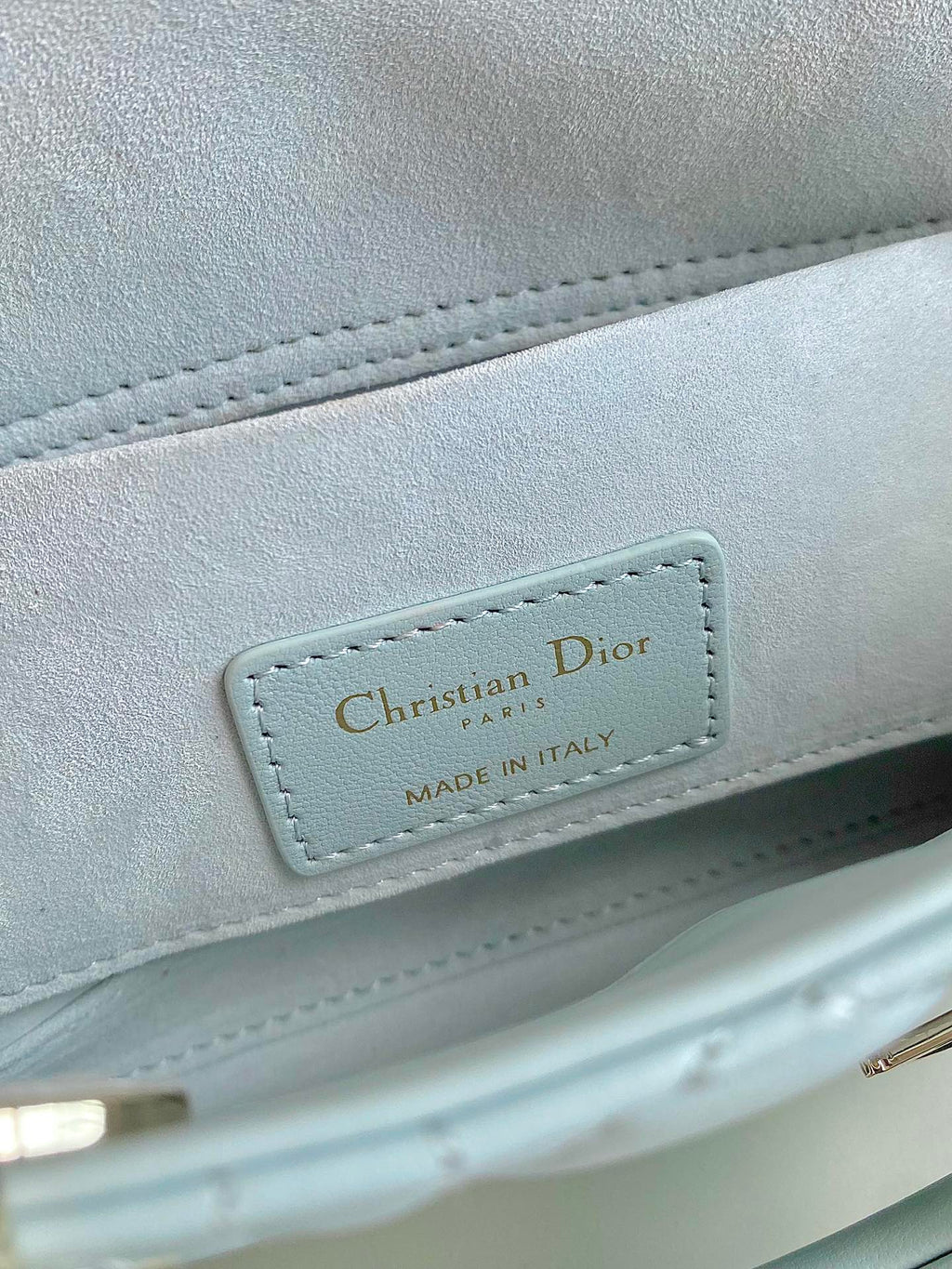 DIOR D-JOY BAG 22 IN LIGHT BLUE LAMBSKIN