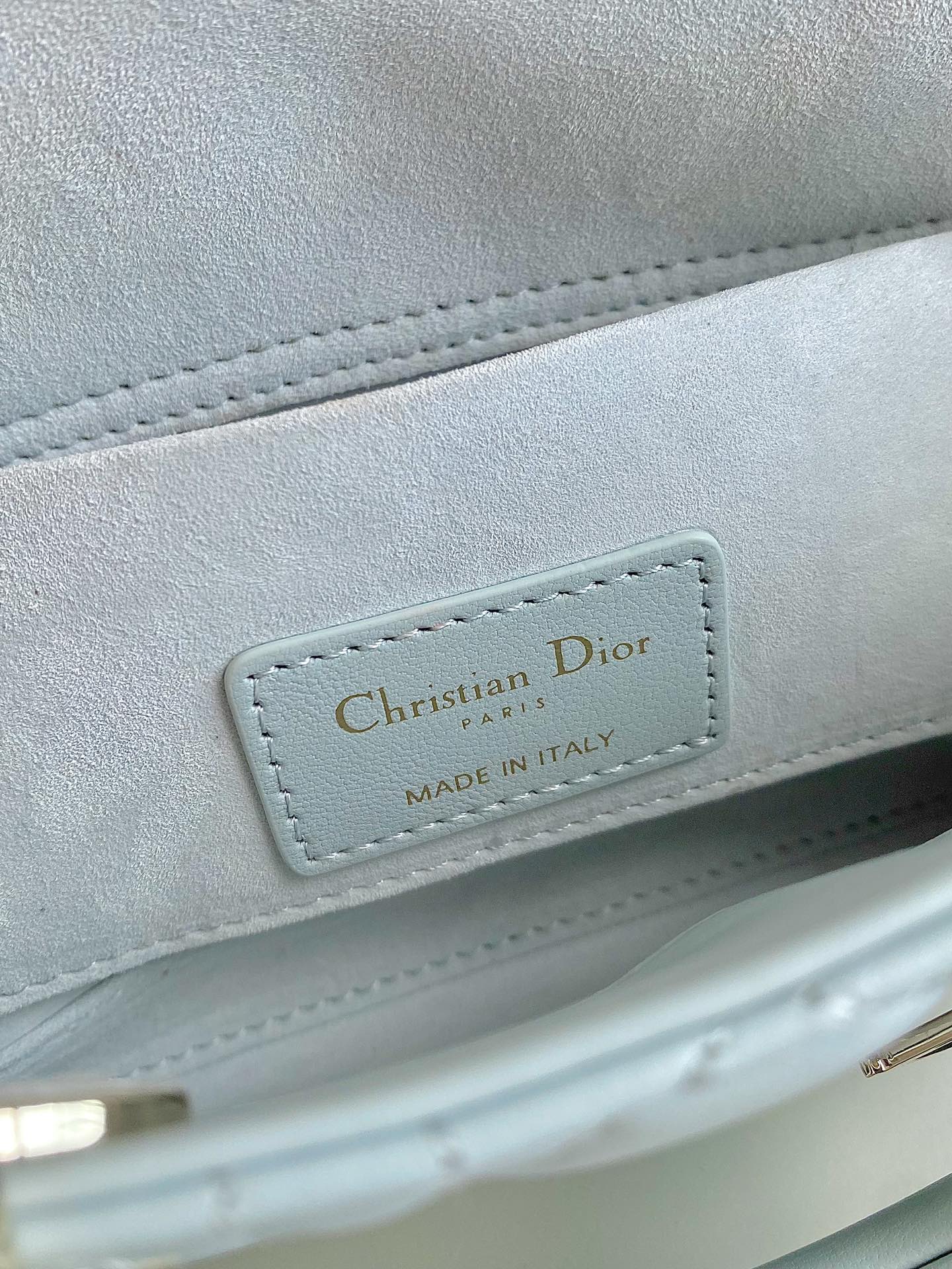 DIOR D-JOY BAG 22 IN LIGHT BLUE LAMBSKIN