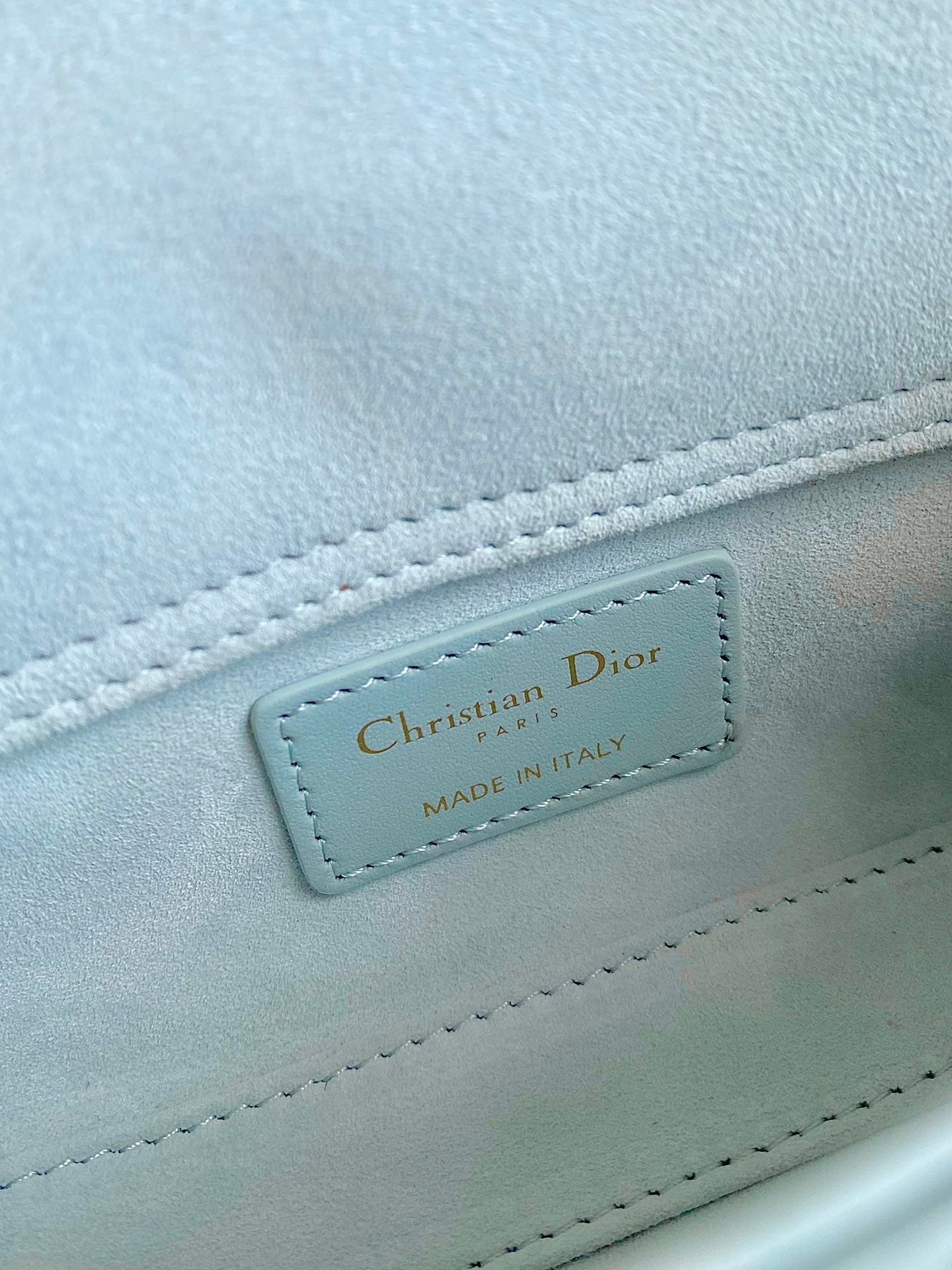 DIOR MINI D-JOY BAG 17 IN LIGHT BLUE LAMBSKIN