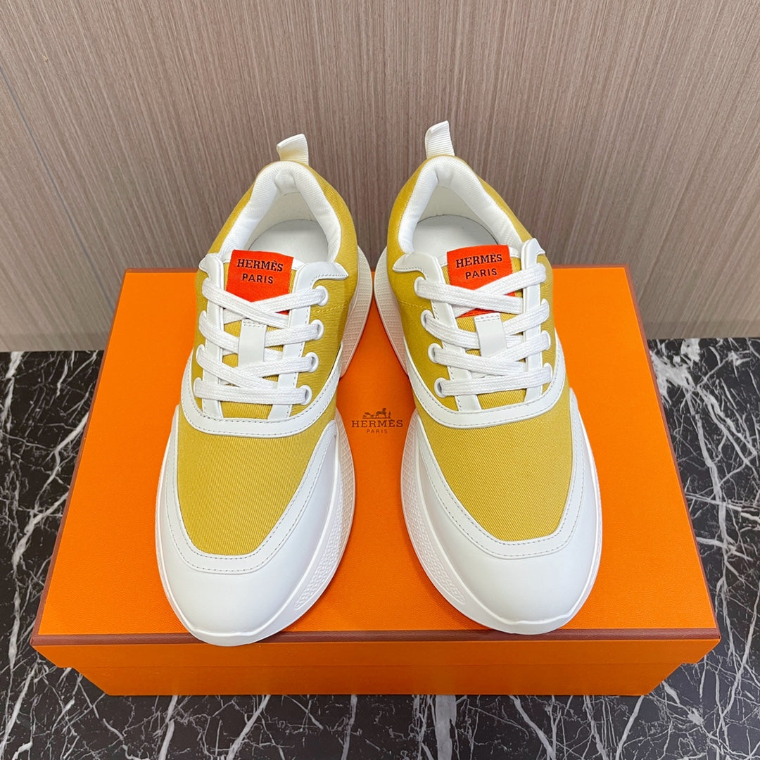 HERMES GIGA SNEAKER YELLOW MIX WHITE CALFSKIN