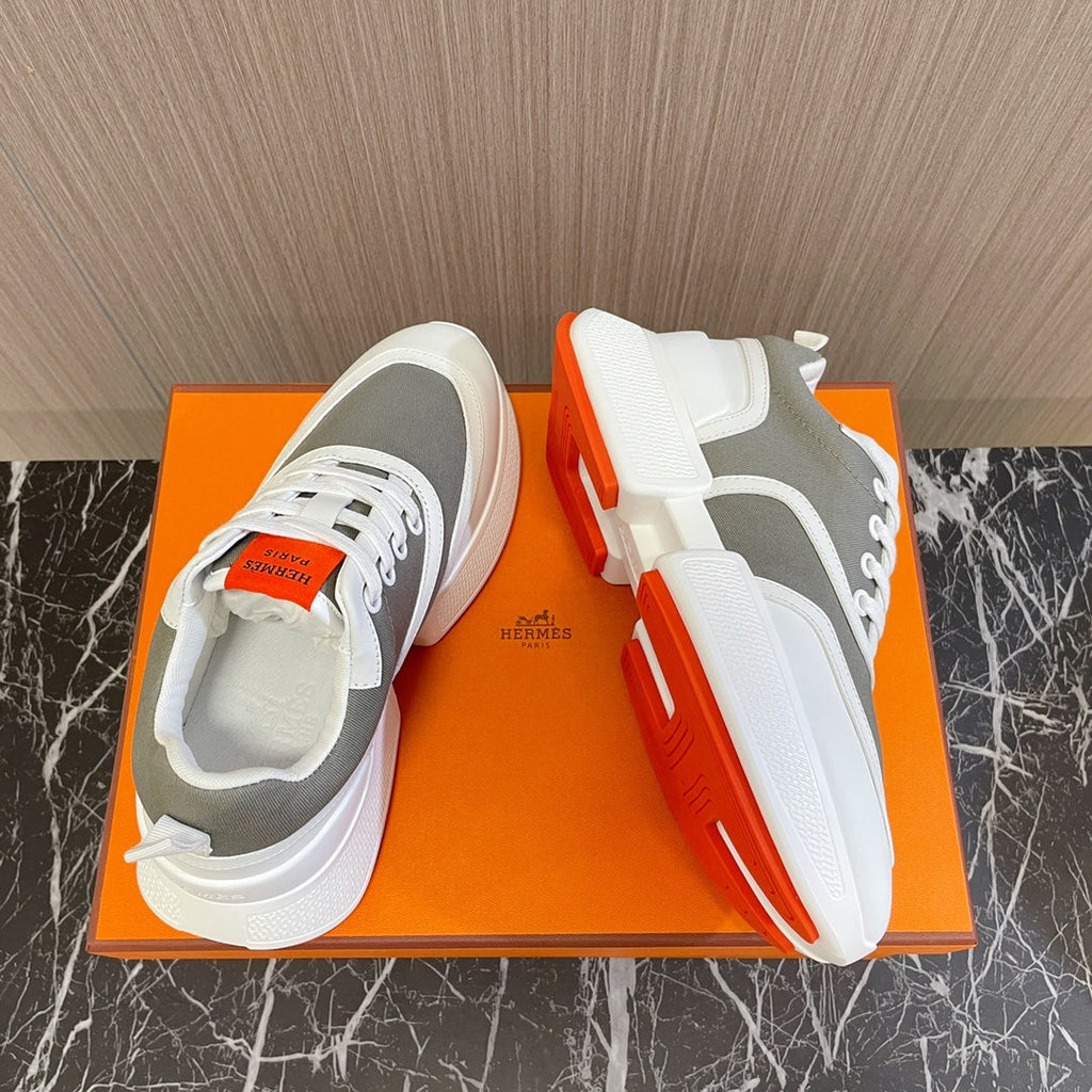 HERMES GIGA SNEAKER GRAY MIX WHITE CALFSKIN