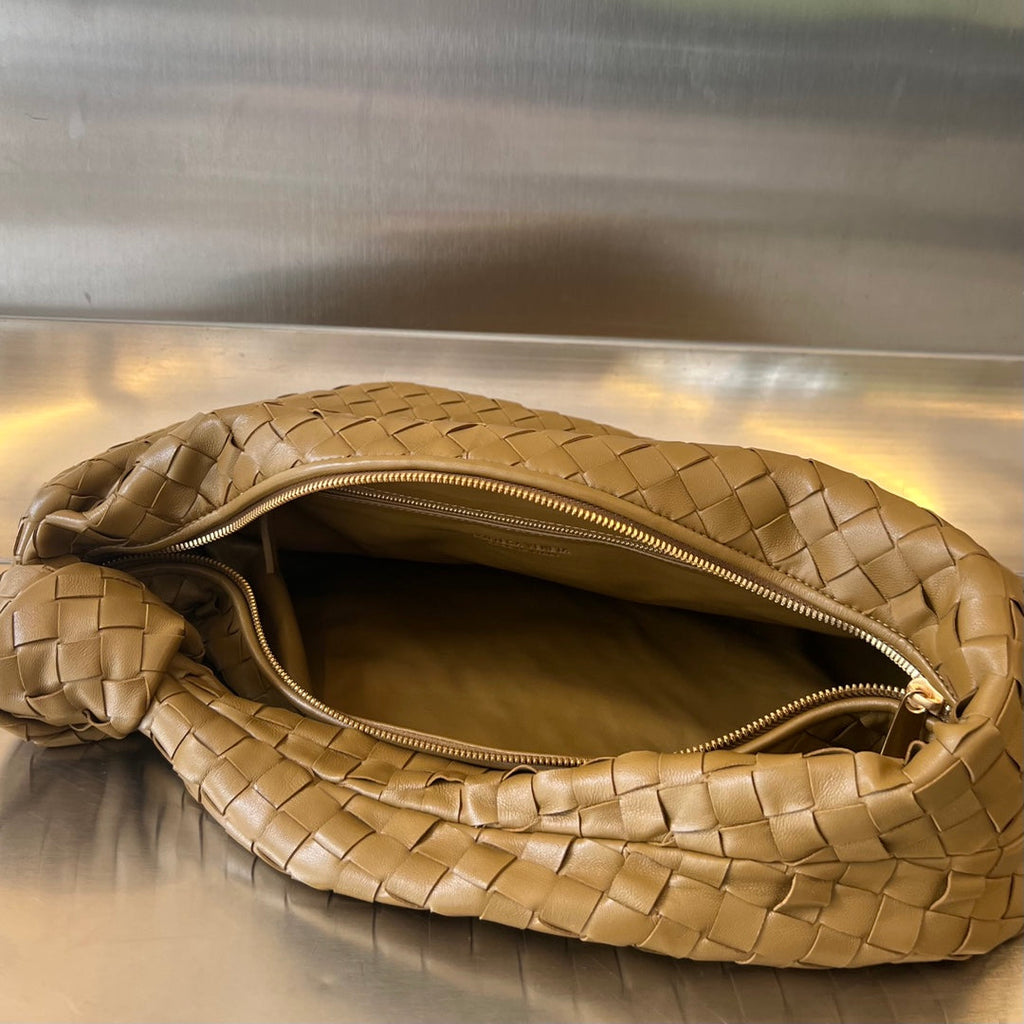 BOTTEGA VENETA SMALL JODIE 48 CARAMEL BROWN CALFSKIN