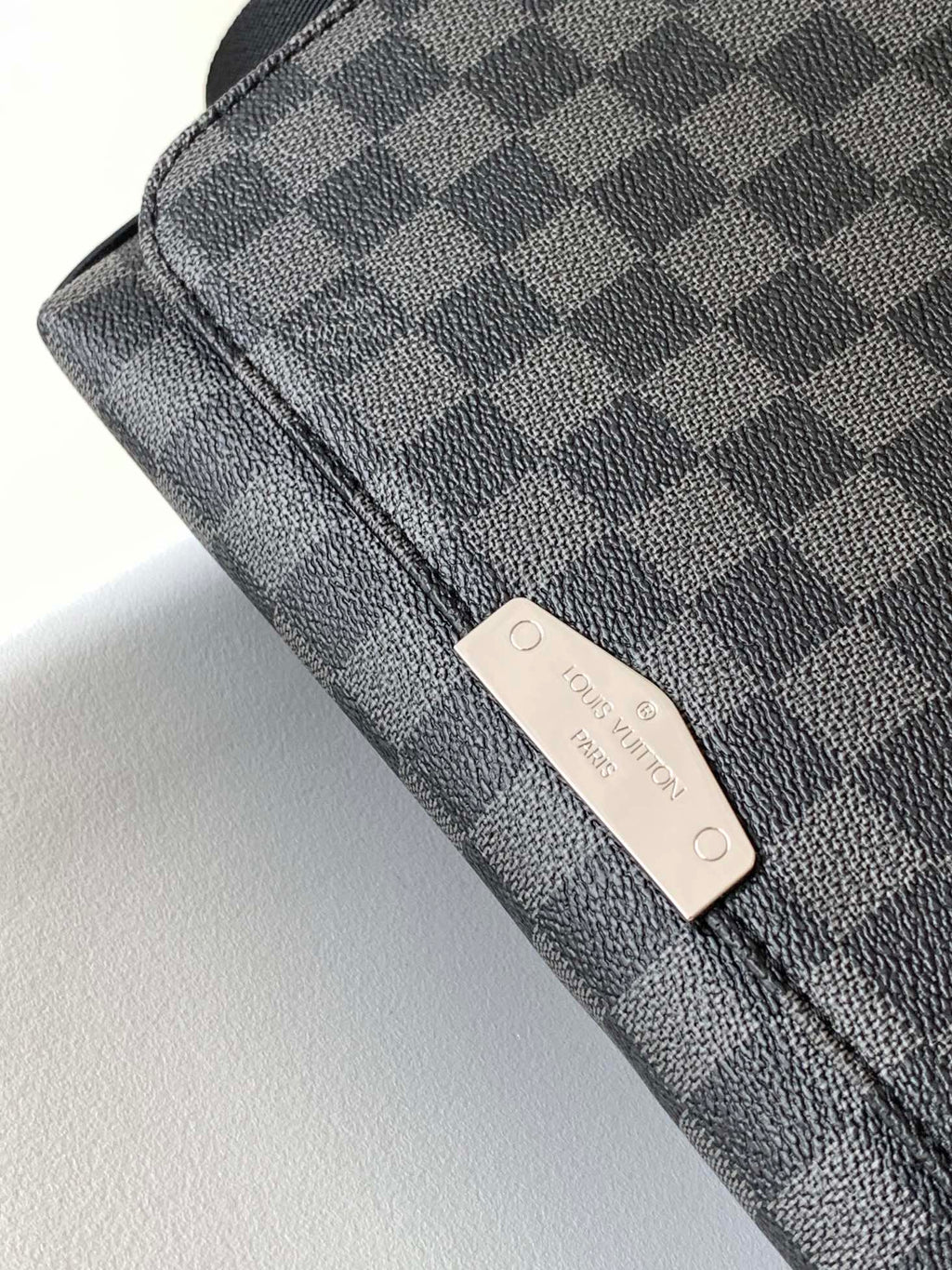 LOUIS VUITTON LV 25S SMALL DISTRICT CROSSBODY BAG 25 IN BLACK DAMIER GRAPHITE CANVAS AND CALFSKIN