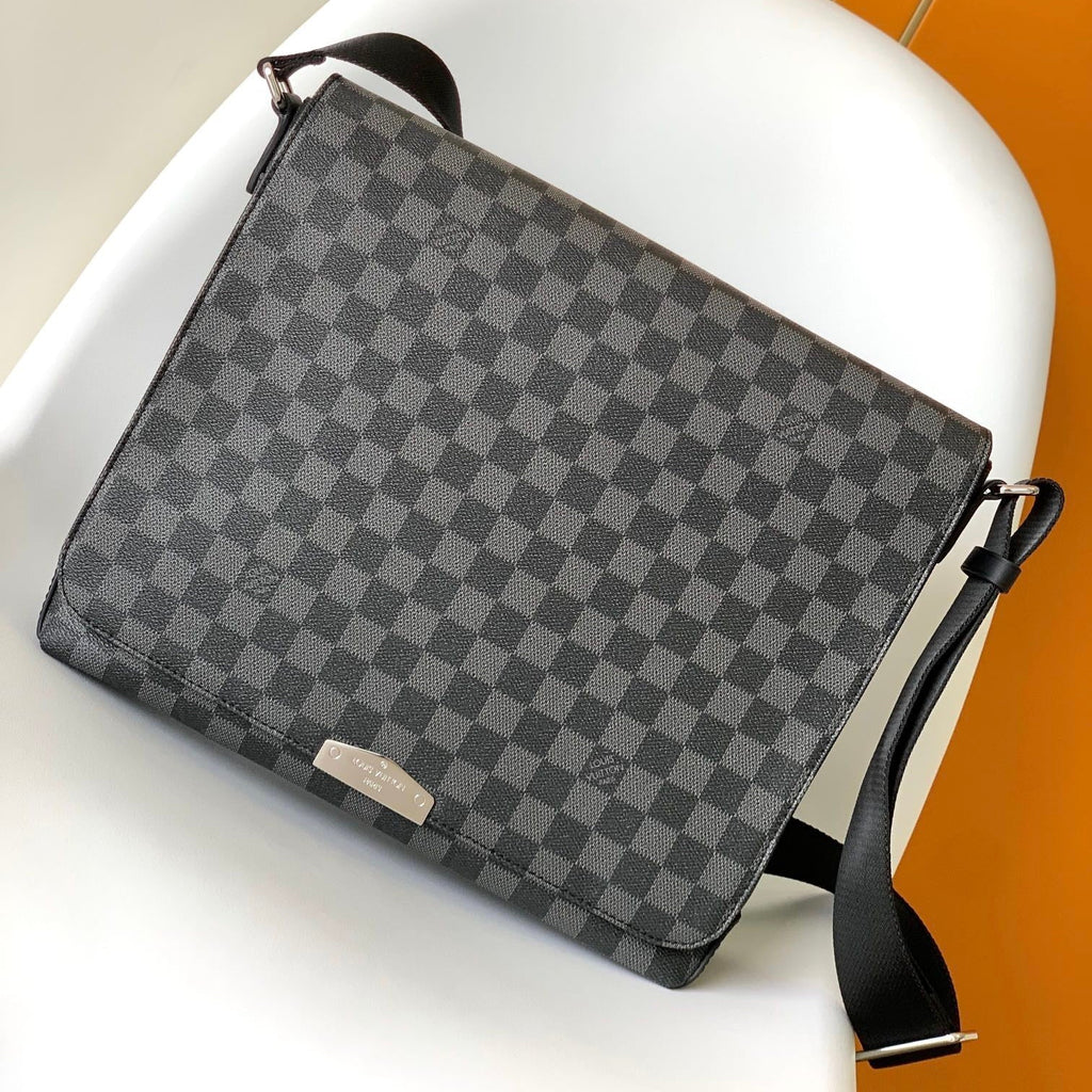 LOUIS VUITTON LV 25S SMALL DISTRICT CROSSBODY BAG 31 IN BLACK DAMIER GRAPHITE CANVAS AND CALFSKIN