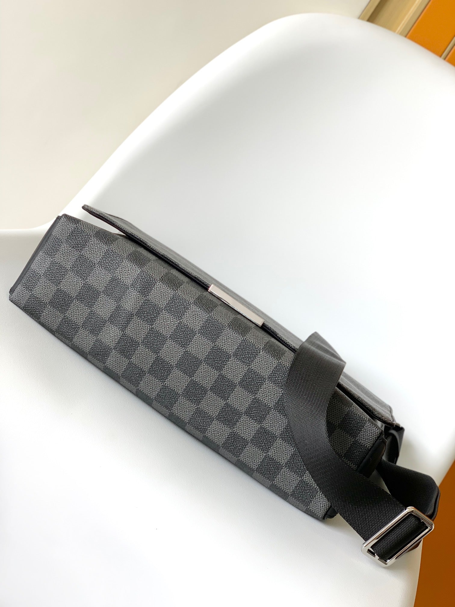 LOUIS VUITTON LV 25S SMALL DISTRICT CROSSBODY BAG 31 IN BLACK DAMIER GRAPHITE CANVAS AND CALFSKIN