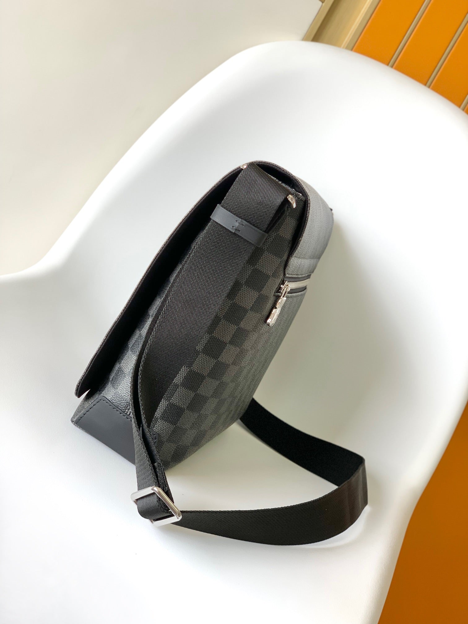 LOUIS VUITTON LV 25S SMALL DISTRICT CROSSBODY BAG 31 IN BLACK DAMIER GRAPHITE CANVAS AND CALFSKIN