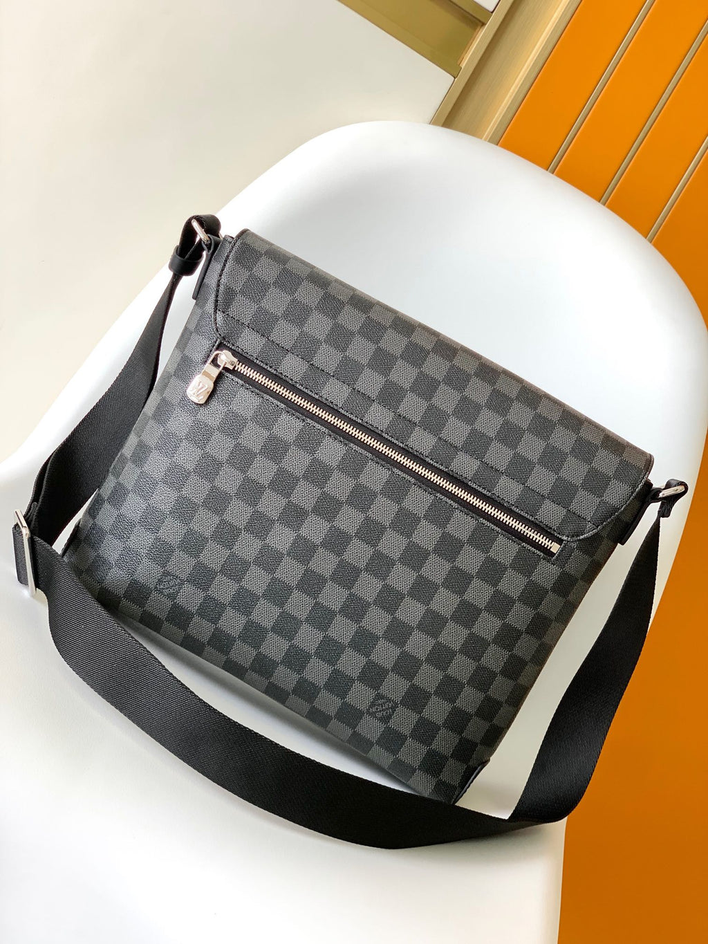 LOUIS VUITTON LV 25S SMALL DISTRICT CROSSBODY BAG 31 IN BLACK DAMIER GRAPHITE CANVAS AND CALFSKIN
