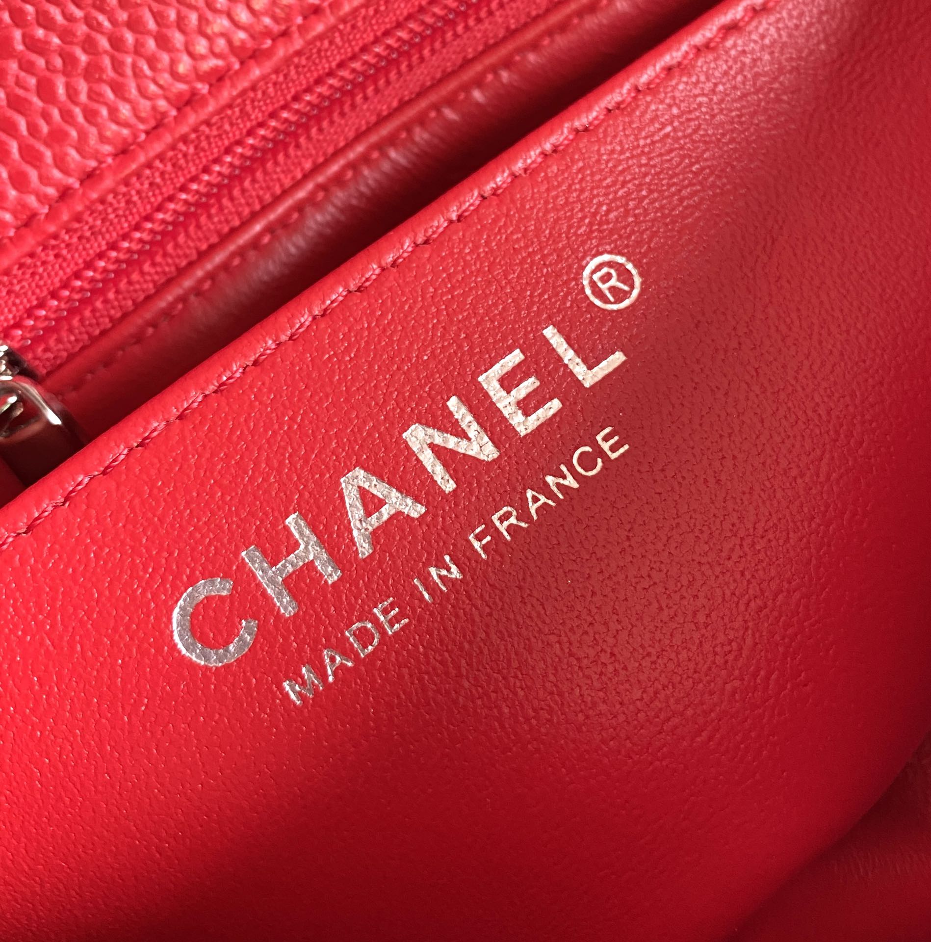 CHANEL MINI RECTANGLE FLAP BAG 20CM RED CAVIAR SILVER HARDWARE