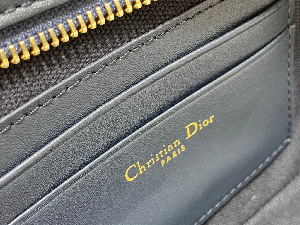 DIOR HOBO SIGNATURE 23  BAG IN BLACK BEIGE PATTERN LAMBSKIN