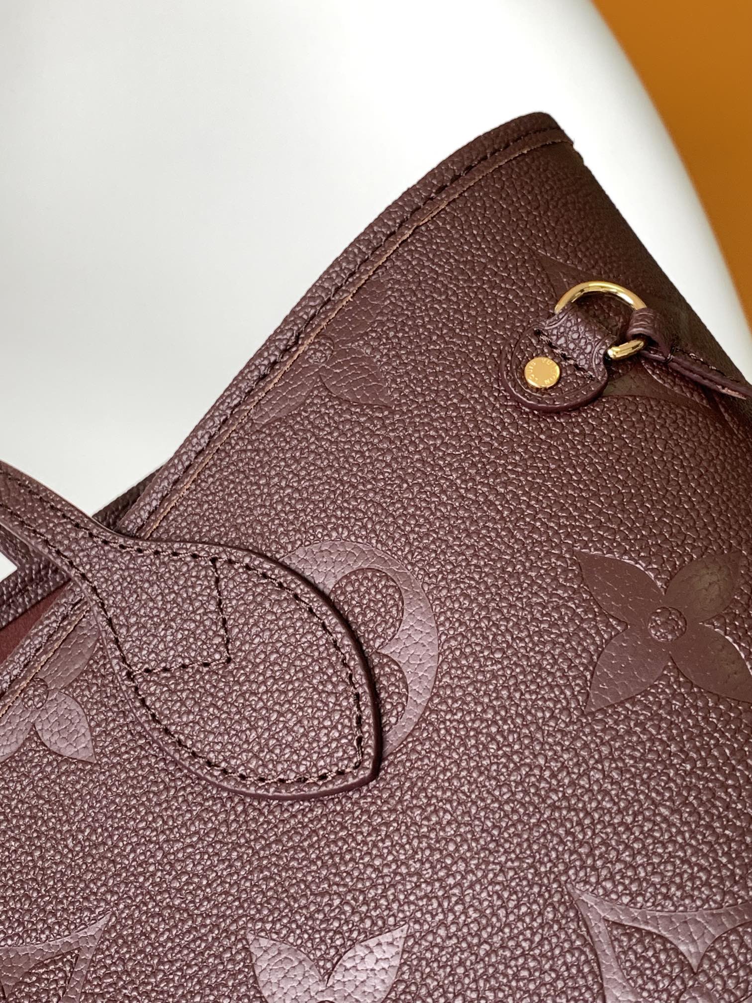 LOUIS VUITTON NEVERFULL MM 32 WINE MONOGRAM EMPREINTE LEATHER