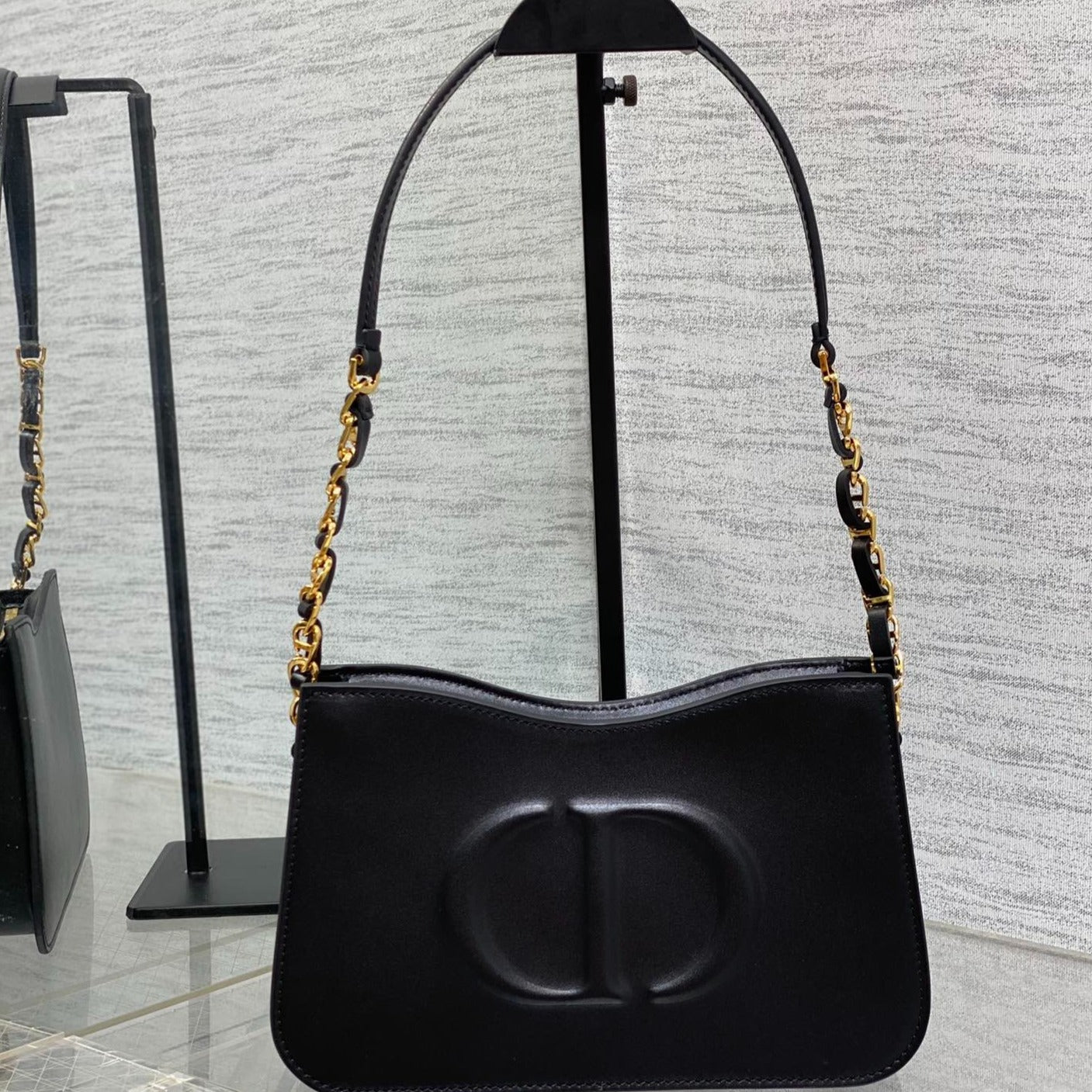 DIOR HOBO SIGNATURE 23  BAG IN BLACK LAMBSKIN