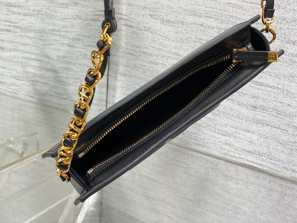 DIOR HOBO SIGNATURE 23  BAG IN BLACK LAMBSKIN
