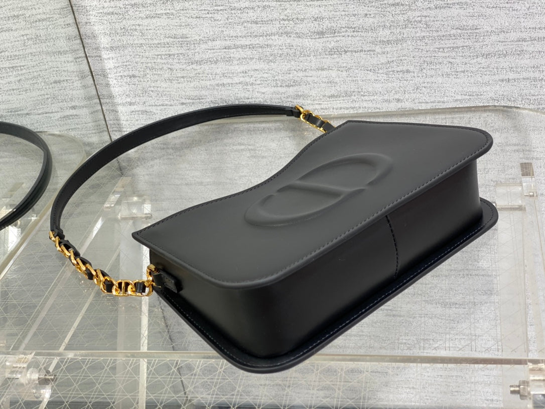 DIOR HOBO SIGNATURE 23  BAG IN BLACK LAMBSKIN