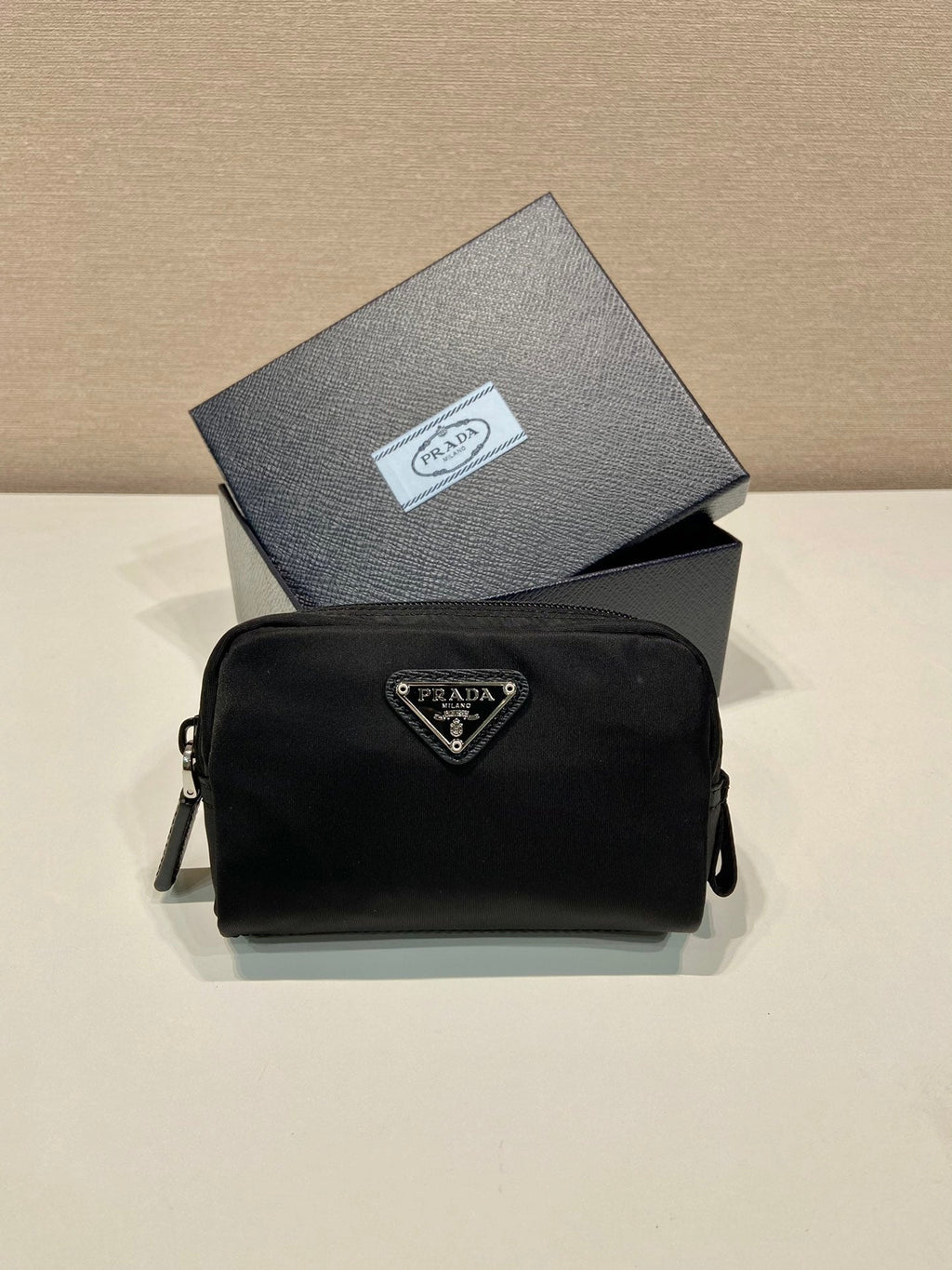 PRADA CLUTCH 12 IN BLACK RE-NYLON