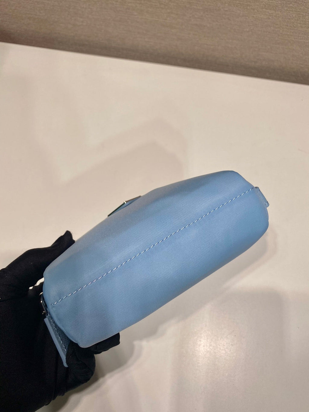 PRADA CLUTCH 12 IN CERULEAN BLUE RE-NYLON