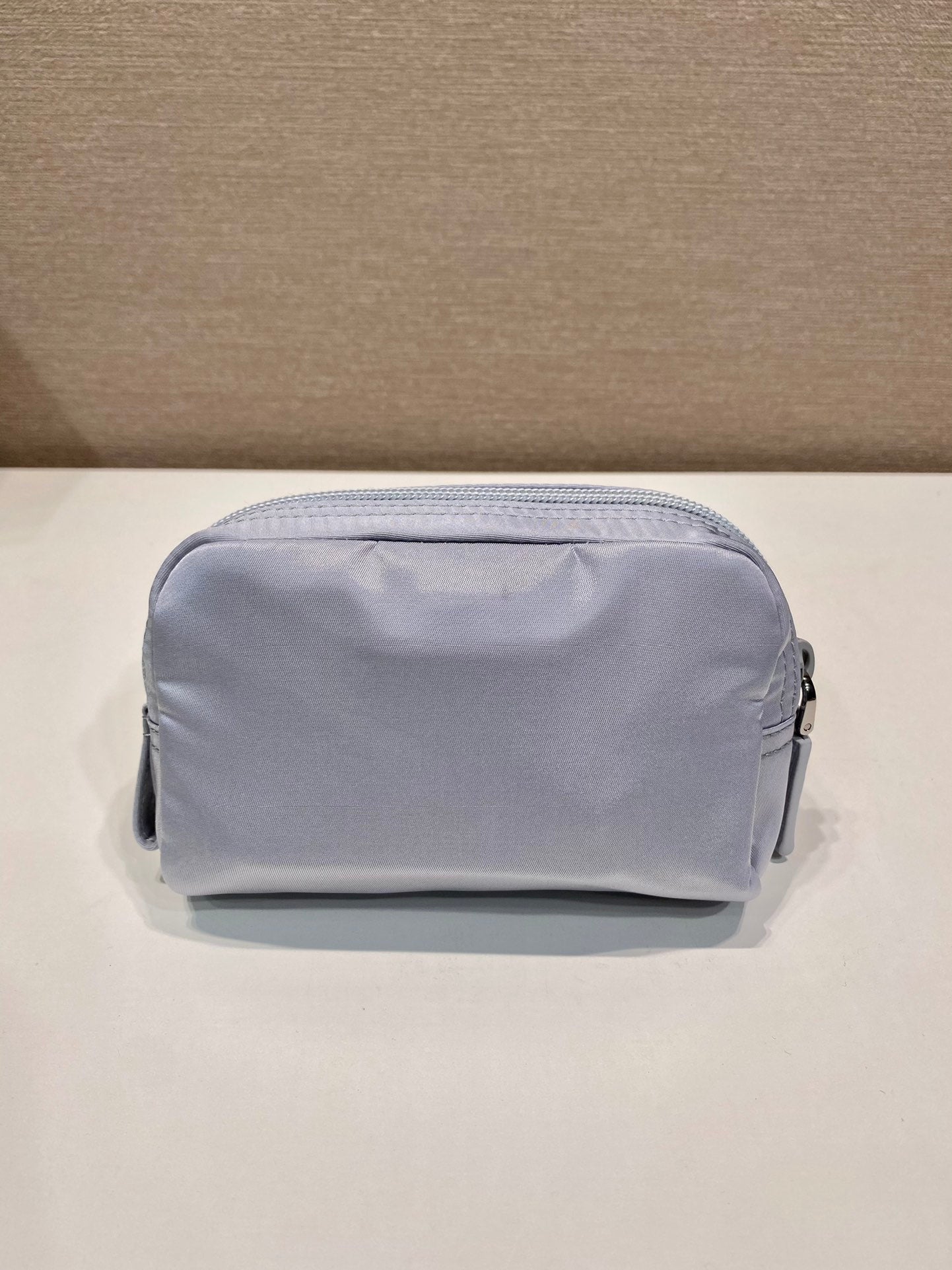 PRADA CLUTCH 12 IN LIGHT GREY RE-NYLON