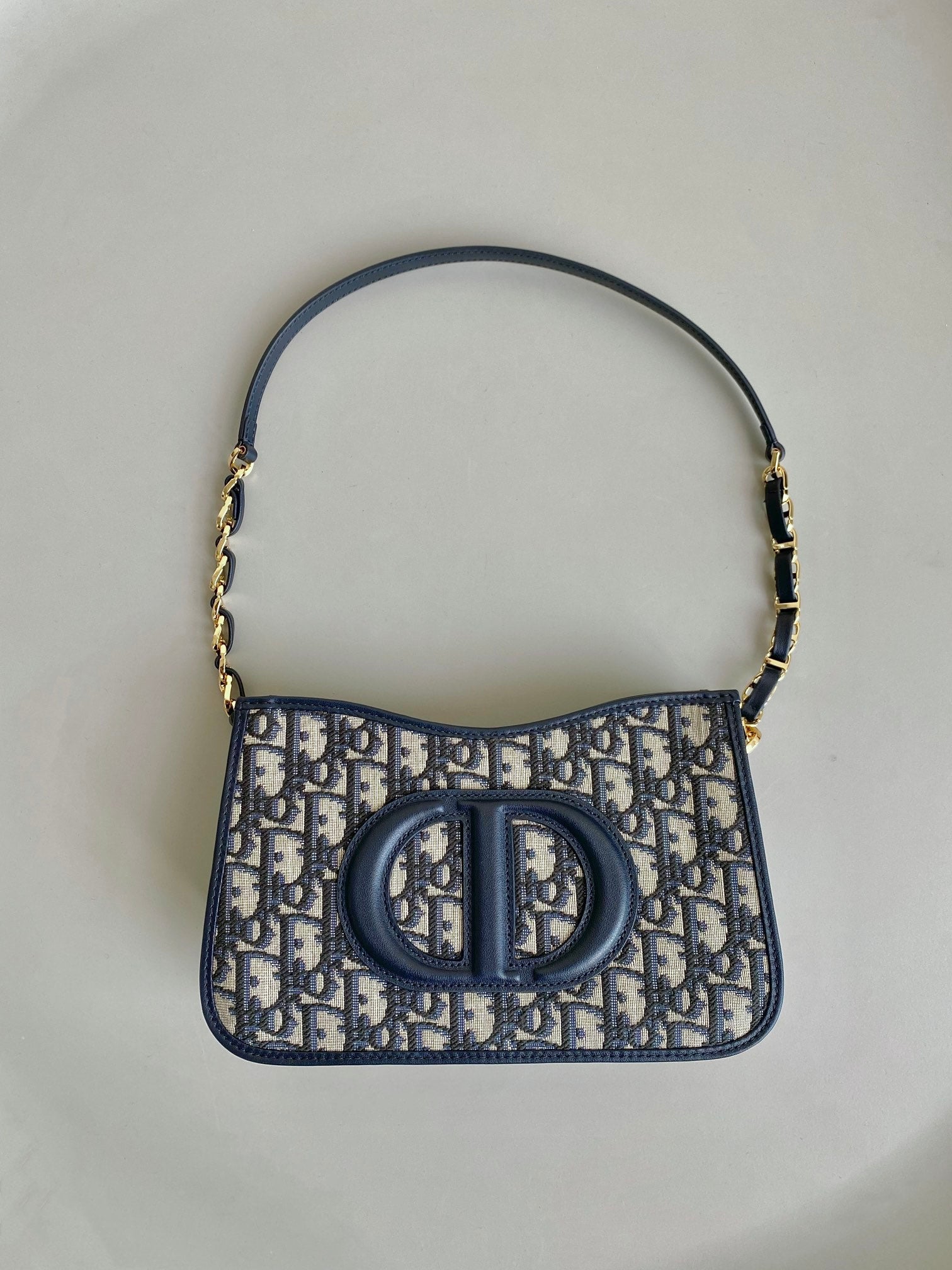 DIOR MINI HOBO 23 BAG IN BLUE OBLIQUE JACQUARD
