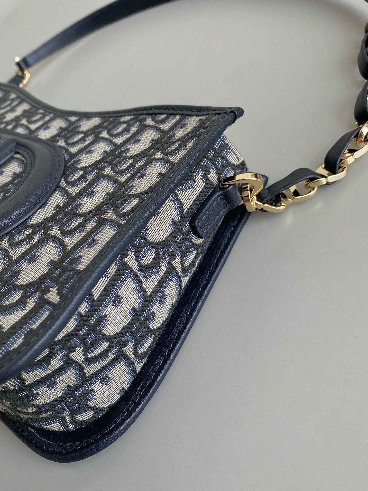 DIOR MINI HOBO 23 BAG IN BLUE OBLIQUE JACQUARD