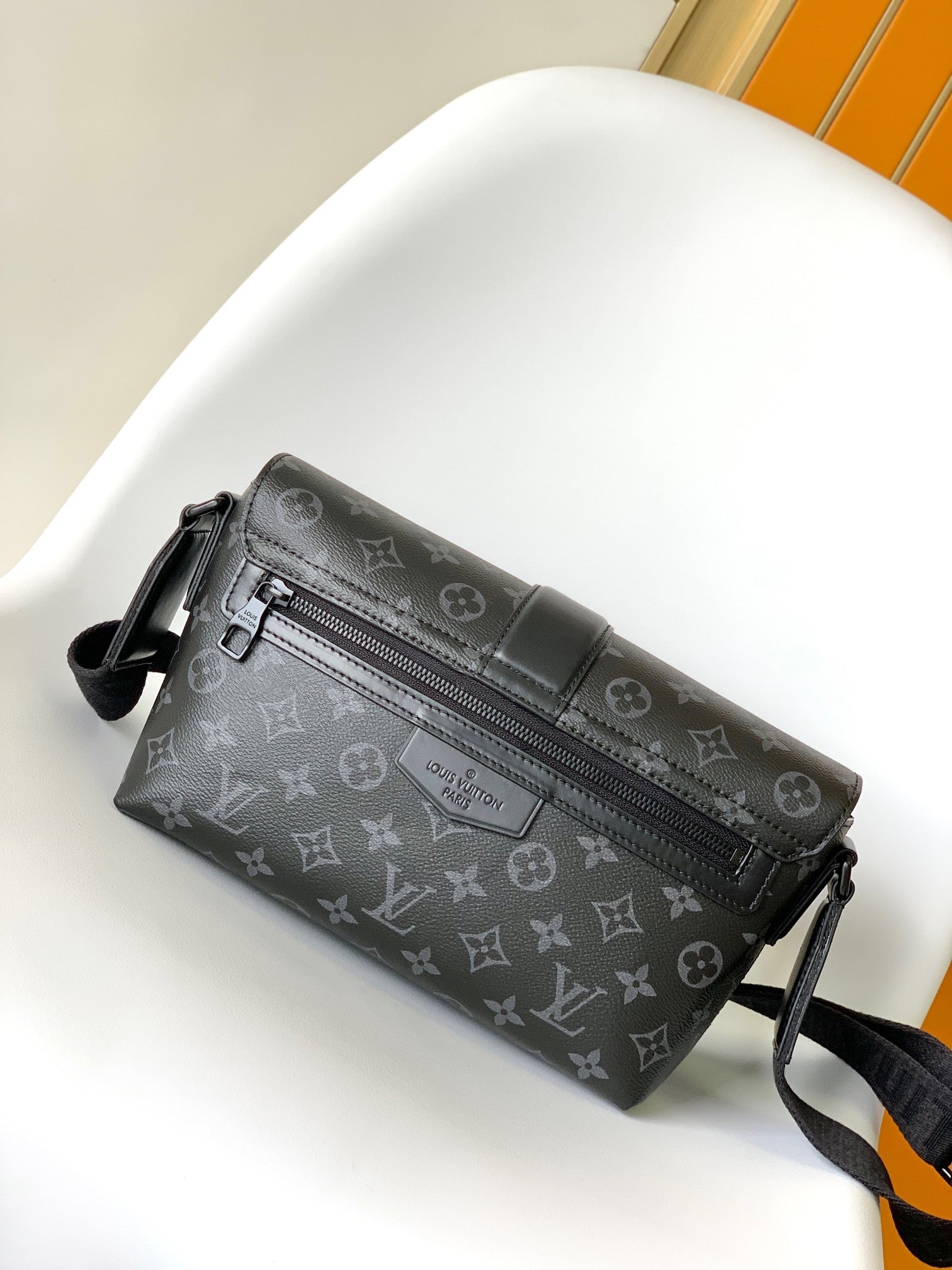 LOUIS VUITTON S-CAPE MESSENGER BAG 28 IN BLACK MONOGRAM ECLIPSE CANVAS