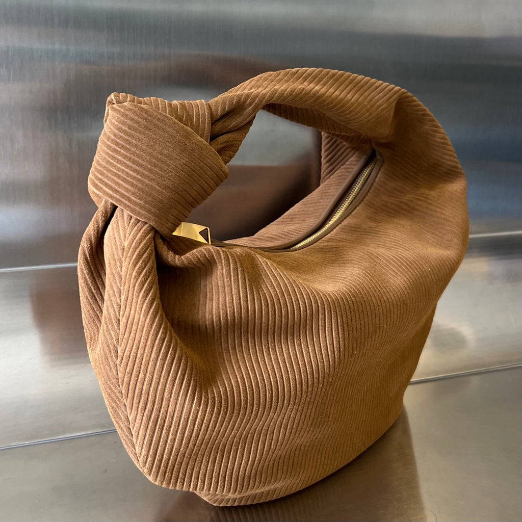 BOTTEGA VENETA MINI JODIE 36 CM IN RUSSET BROWN CORDUROY