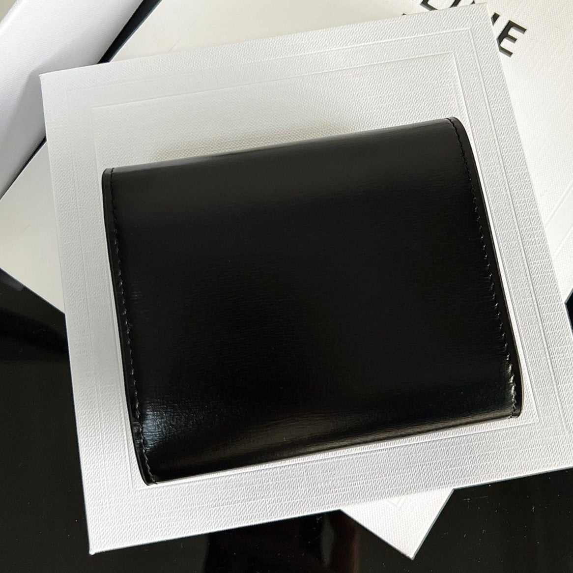 CELINE TRIOMPHE 10 CALFSKIN WALLET BLACK