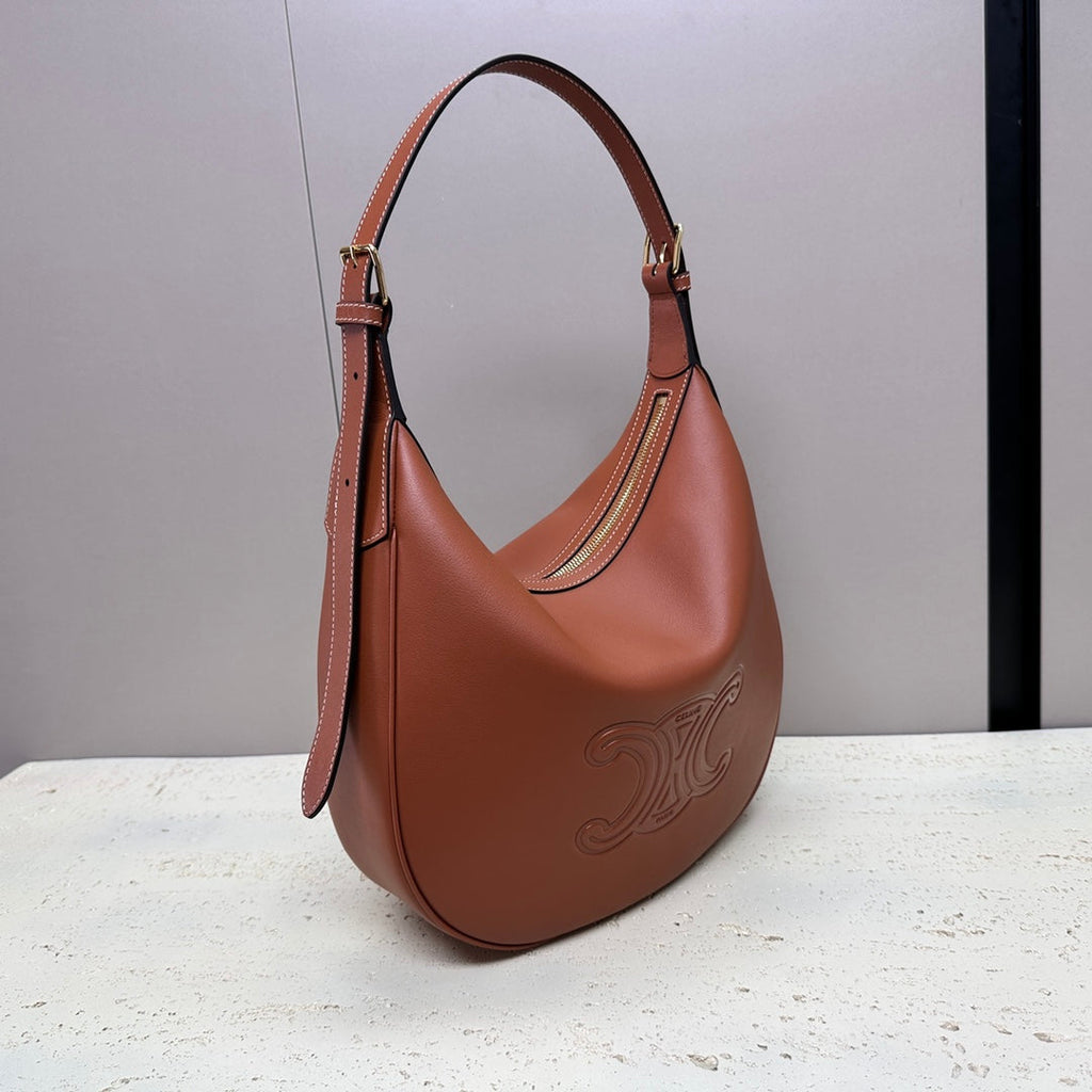 CELINE MEDIUM 30 HELOÏSE BAG CUIR TRIOMPHE IN BRONZE BROWN SUPPLE CALFSKIN