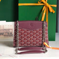 ROUETTE STRUCTURÉ MINI BAG 21 IN WINE RED GOYARDINE CANVAS AND CALFSKIN