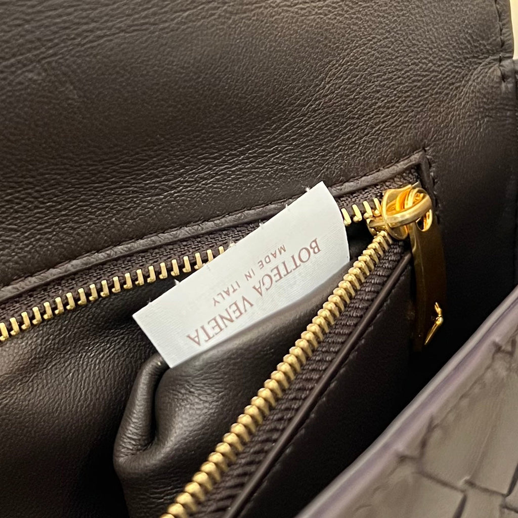 BOTTEGA VENETA Long Clutch Andiamo With Handle 31cm Chocolate Calfskin Ghw