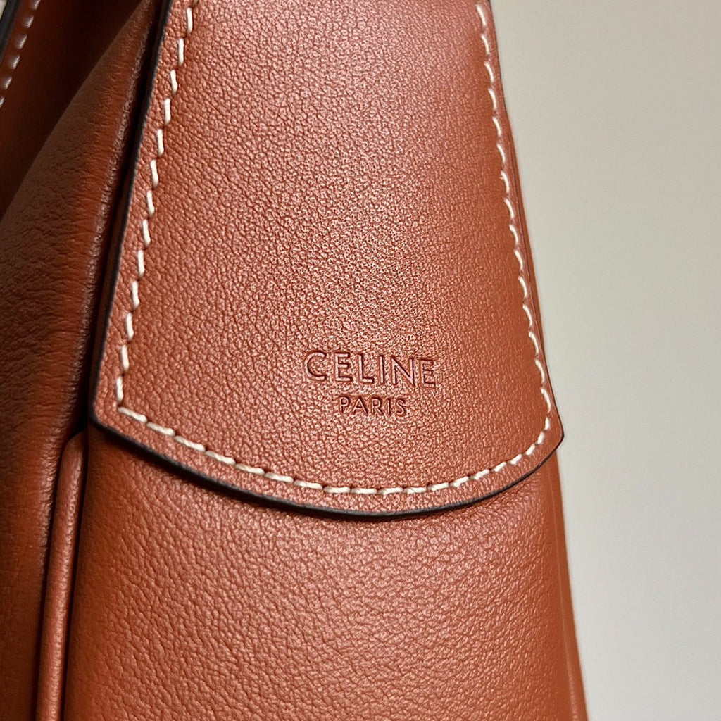 CELINE TRIOMPHE 31 TAN BROWN CALFSKIN