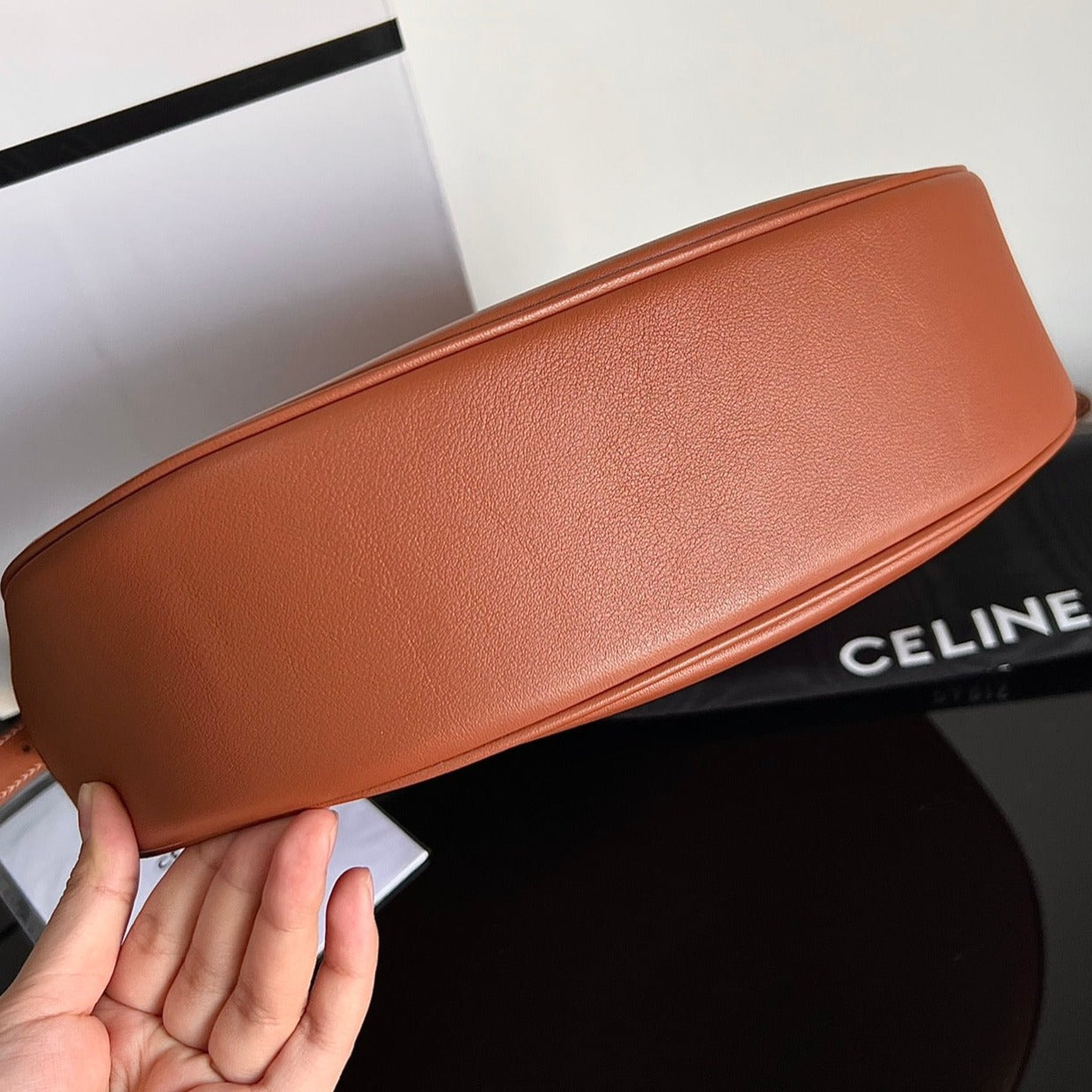 CELINE TRIOMPHE 31 TAN BROWN CALFSKIN