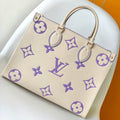 LOUIS VUITTON ONTHEGO MM 35CM CREAM PURPLE