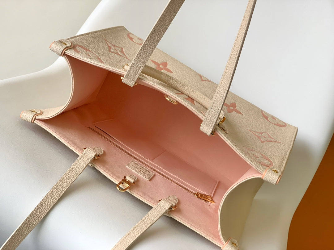 LOUIS VUITTON ONTHEGO MM 35CM CREAM PINK