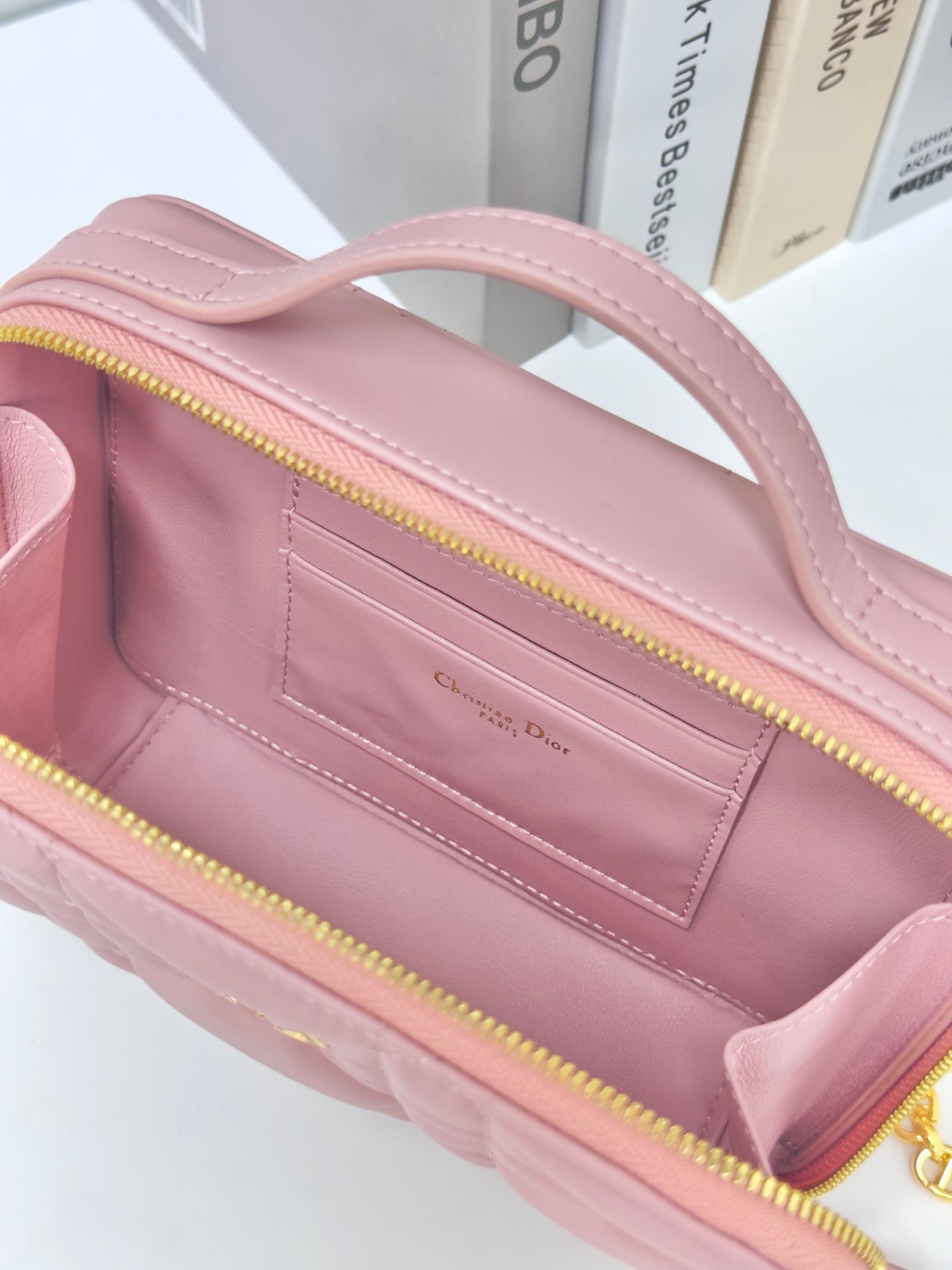 DIOR CARO BOX 19 IN LIGHT PINK CALFSKIN