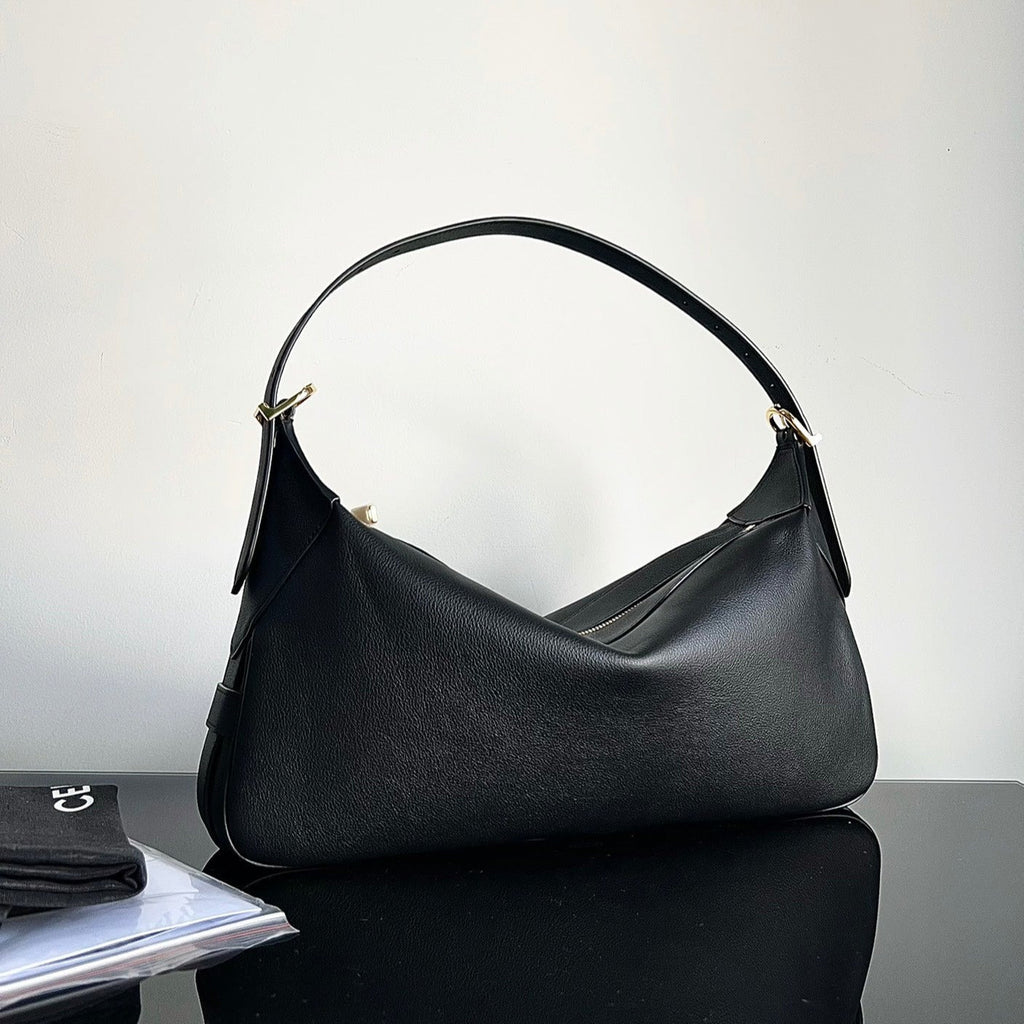 CELINE UNDERARM BAG 34 BLACK SOFT CALFSKIN
