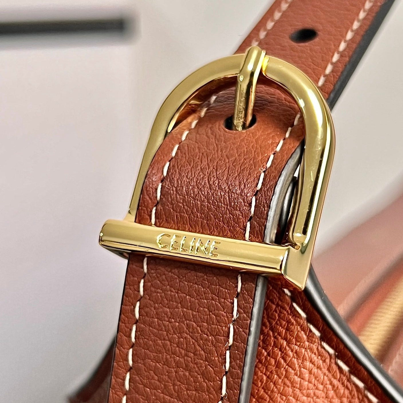 CELINE UNDERARM BAG 34 SOFT TAN BROWN CALFSKIN