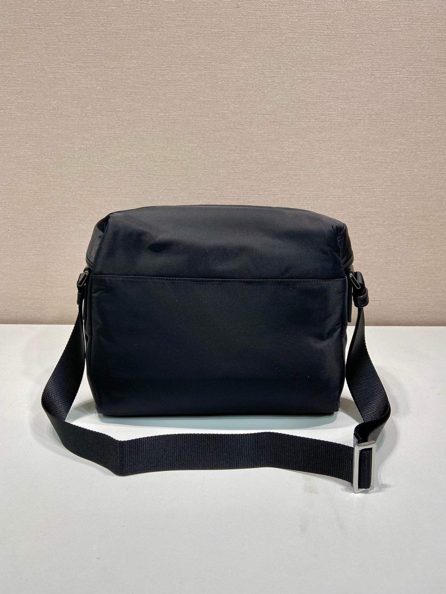 PRADA CROSSBODY BAG 29 IN BLACK RE-NYLON AND CALFSKIN TRIM