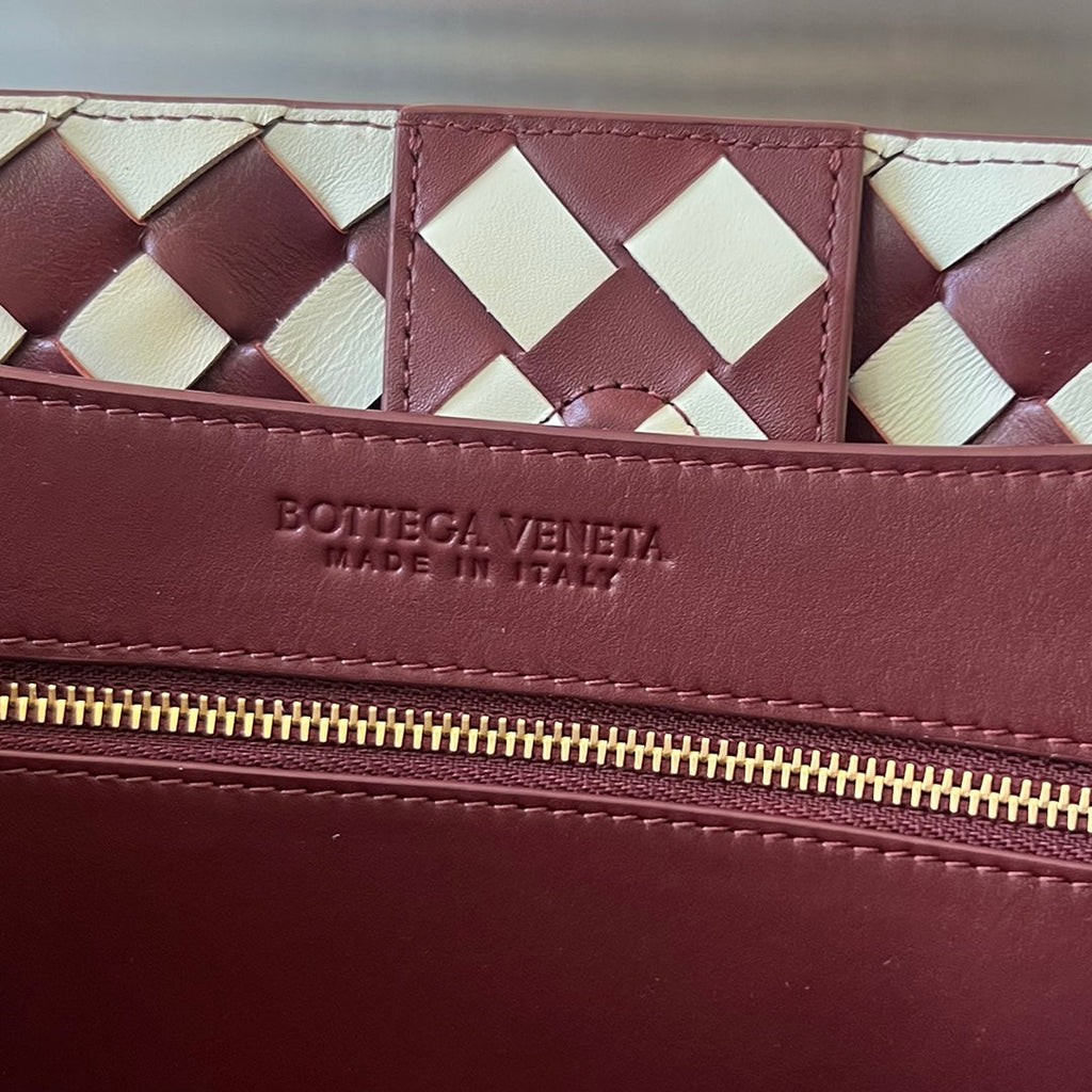 BOTTEGA VENETA MEDIUM ANDIAMO 32 IN RED WHITE CALFSKIN
