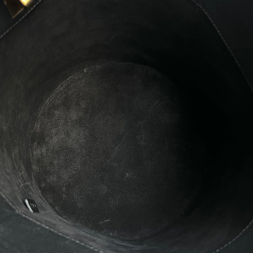 CELINE WOOL BUCKET BAG BLACK 24 ORIGINAL CALFSKIN