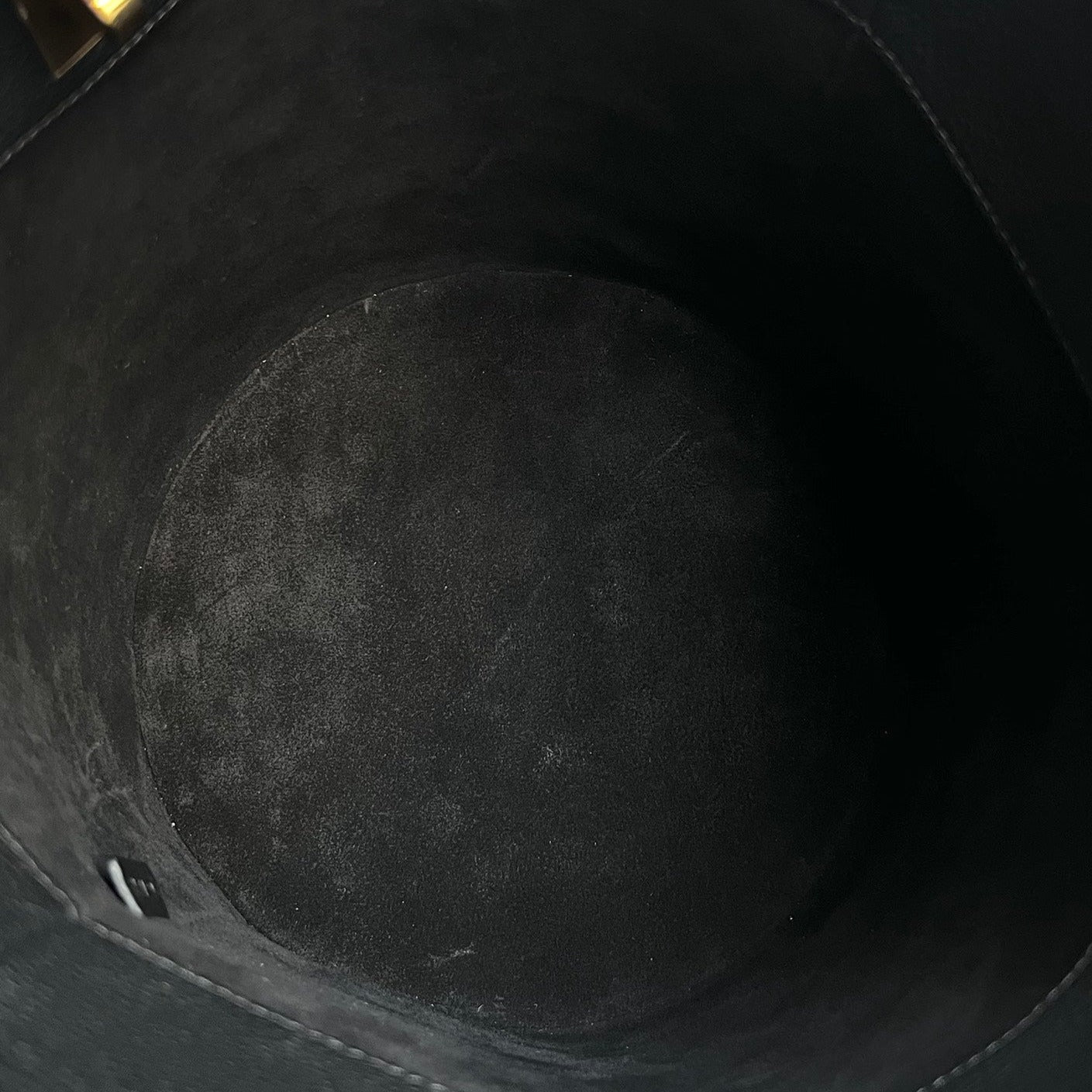 CELINE WOOL BUCKET BAG BLACK 24 ORIGINAL CALFSKIN