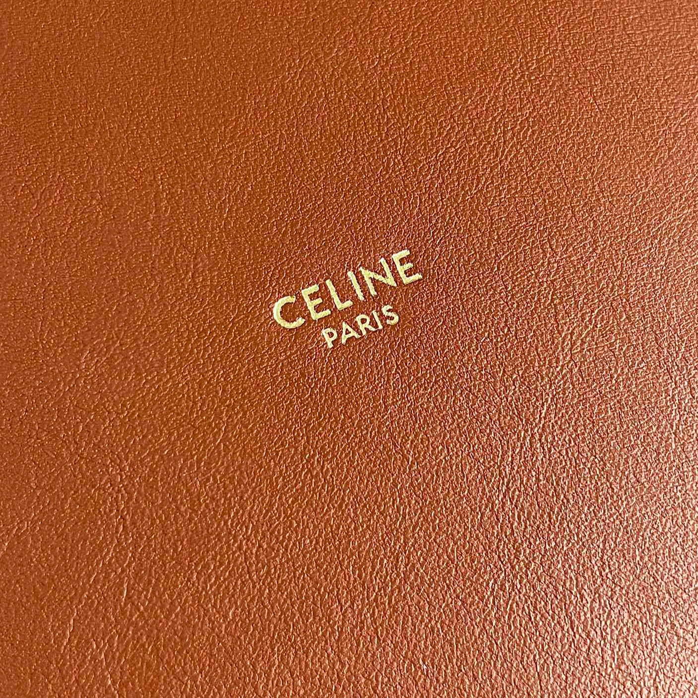 CELINE WOOL BUCKET BAG 24 RUST ORANGE ORIGINAL CALFSKIN